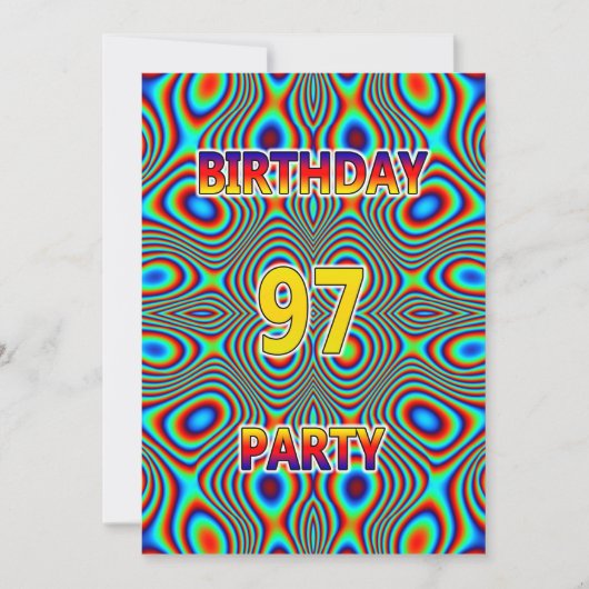 Psychedelic 97. Geburtstagsparty Einladung (Vorderseite)