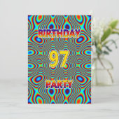 Psychedelic 97. Geburtstagsparty Einladung (Stehend Vorderseite)