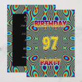 Psychedelic 97. Geburtstagsparty Einladung (Vorne/Hinten)
