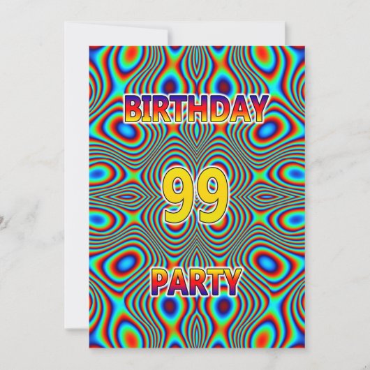 Psychedelic 99. Geburtstagsparty Einladung (Vorderseite)