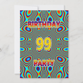 Psychedelic 99. Geburtstagsparty Einladung