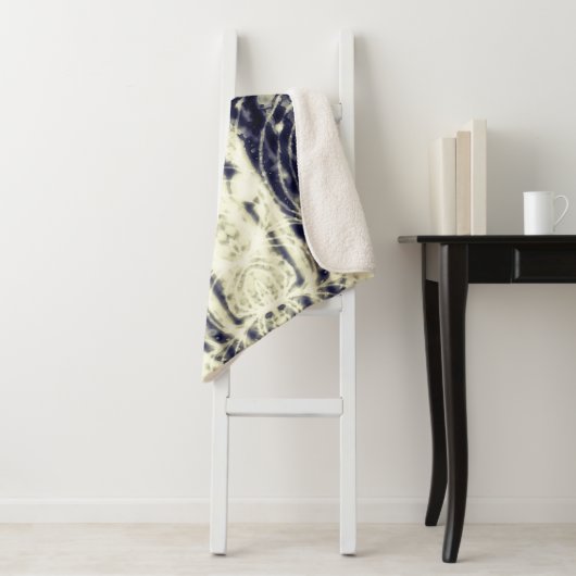 psychedelic abstract art black and white sherpadecke (Beispiel)