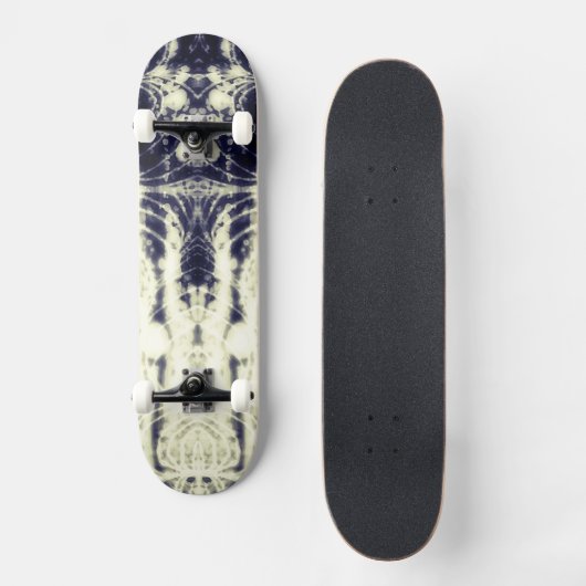 psychedelic abstract art black and white skateboard (Vorderseite)