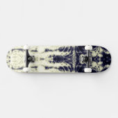 psychedelic abstract art black and white skateboard (Horizontal)