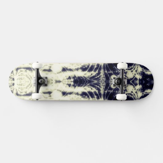 psychedelic abstract art black and white skateboard (Horizontal)