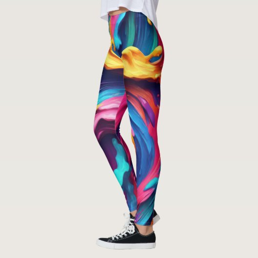Psychedelic Abstract Paint Strokes Leggings (Links)