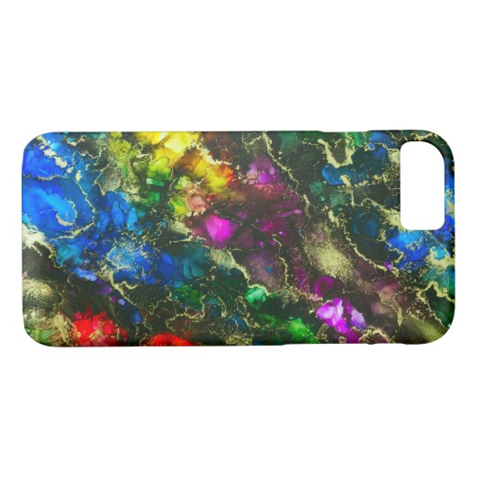 Psychedelic Abstrakt Alcohol Ink Case-Mate iPhone Hülle (Rückseite (Horizontal))