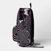 Psychedelic Acid Trip Fraktal Abstrakte digitale K Bedruckter Rucksack (Rechts)