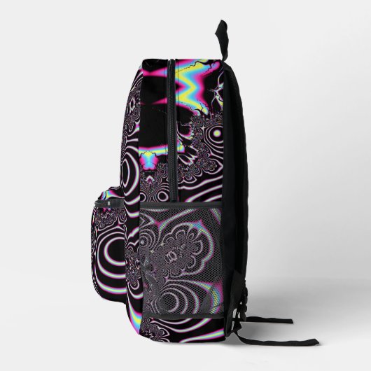 Psychedelic Acid Trip Fraktal Abstrakte digitale K Bedruckter Rucksack (Rechts)
