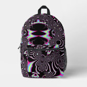 Psychedelic Acid Trip Fraktal Abstrakte digitale K Bedruckter Rucksack (Vorderseite)