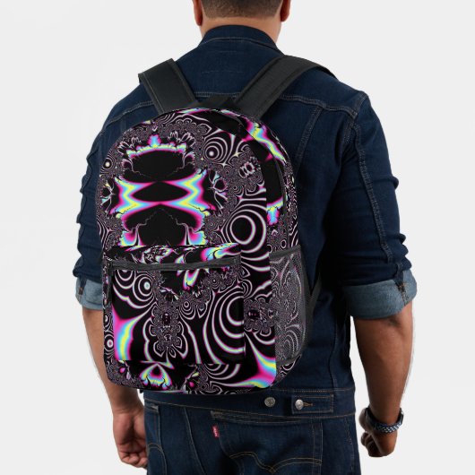 Psychedelic Acid Trip Fraktal Abstrakte digitale K Bedruckter Rucksack (Insitu (Modell))