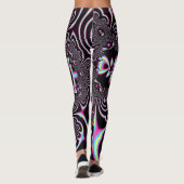 Psychedelic Acid Trip Fraktal Abstrakte digitale K Leggings (Rückseite)