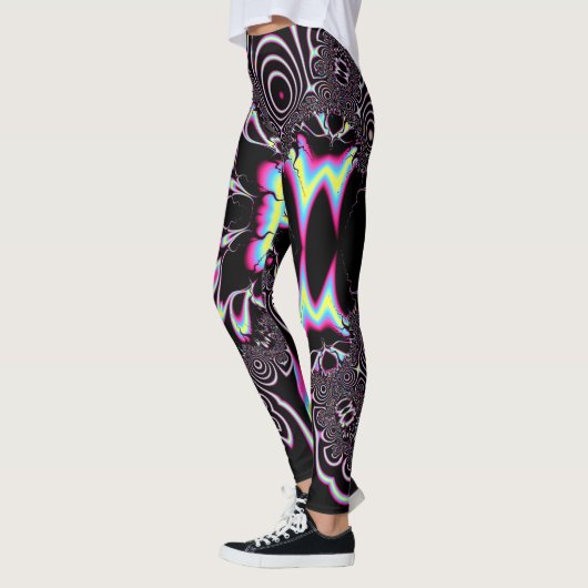 Psychedelic Acid Trip Fraktal Abstrakte digitale K Leggings (Links)