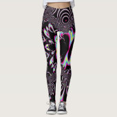 Psychedelic Acid Trip Fraktal Abstrakte digitale K Leggings (Vorderseite)