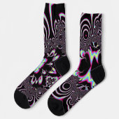 Psychedelic Acid Trip Fraktal Abstrakte digitale K Socken (Linkes Detail)