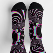 Psychedelic Acid Trip Fraktal Abstrakte digitale K Socken (Oben)