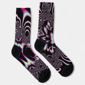 Psychedelic Acid Trip Fraktal Abstrakte digitale K Socken (Rechts)
