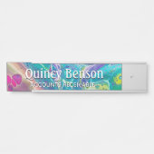 Psychedelic Acrylic Flow Art Desk Namplate Türschild (Vorderseite )