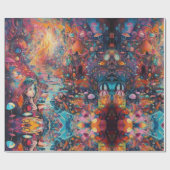 Psychedelic Alice im Wunderland Girl Theme Geschenkpapier (Flach)