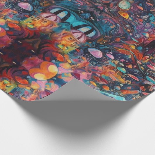 Psychedelic Alice im Wunderland Girl Theme Geschenkpapier (Ecke)