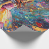 Psychedelic Alice im Wunderland Young Girl Theme Geschenkpapier (Ecke)