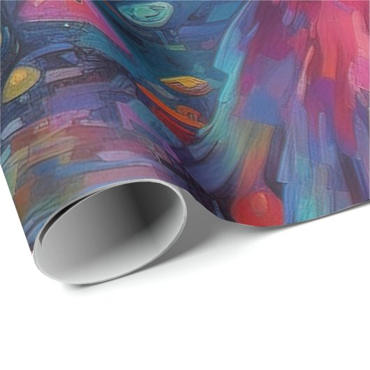 Psychedelic Alice im Wunderland Young Girl Theme Geschenkpapier (Rolleneckpunkt)