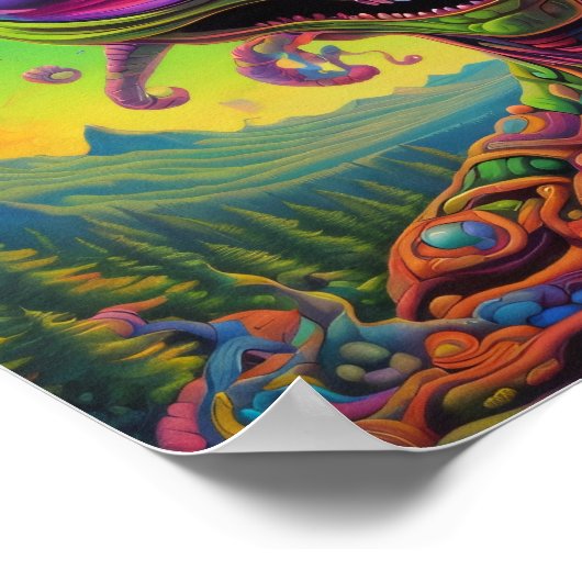 Psychedelic Alien Portrait Poster (Ecke)