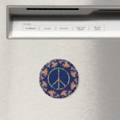 Psychedelic Anemone Peace Sign Magnet (In Situ (Geschirrspüler))
