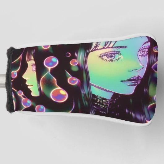 Psychedelic Anime Girl Golf Headcover (Vorderseite)