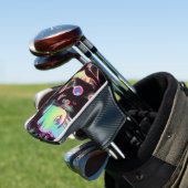 Psychedelic Anime Girl Golf Headcover (In Situ)