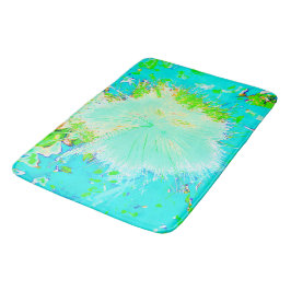 Psychedelic Aqua und Limette Green Milkweed Badematte