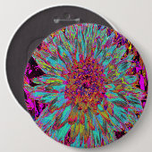 Psychedelic Aquamarin Blue Abstrakt Decorative Dah Button (Vorne & Hinten)