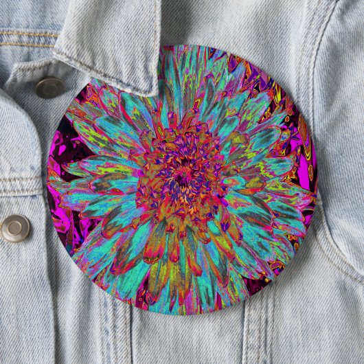 Psychedelic Aquamarin Blue Abstrakt Decorative Dah Button (Beispiel)