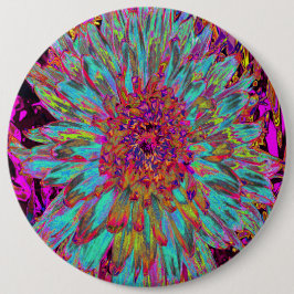 Psychedelic Aquamarin Blue Abstrakt Decorative Dah Button