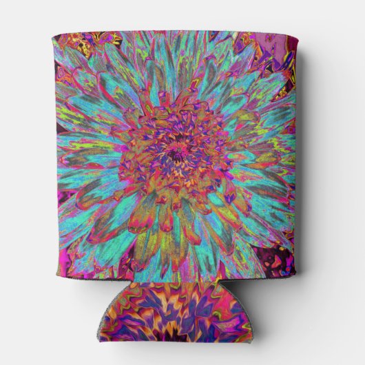 Psychedelic Aquamarin Blue Abstrakt Decorative Dah Dosenkühler (Rückseite)