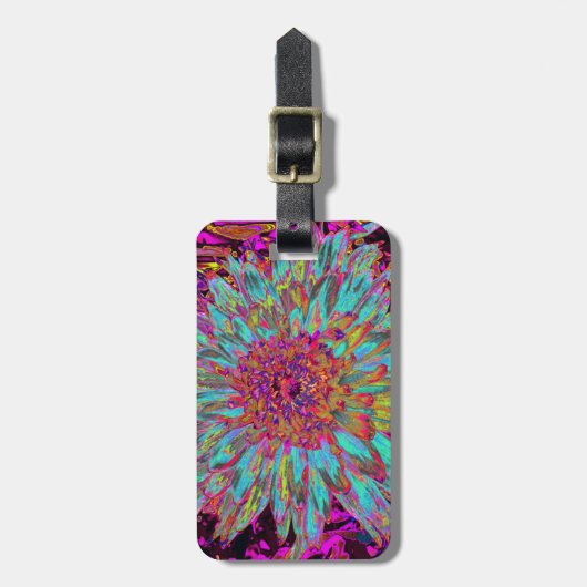 Psychedelic Aquamarin Blue Abstrakt Decorative Dah Gepäckanhänger (Vorderseite vertikal)