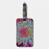 Psychedelic Aquamarin Blue Abstrakt Decorative Dah Gepäckanhänger (Rückseite vertikal)