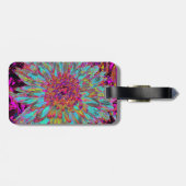 Psychedelic Aquamarin Blue Abstrakt Decorative Dah Gepäckanhänger (Rückseite horizontal)