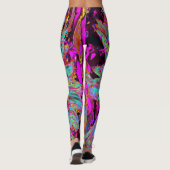 Psychedelic Aquamarin Blue Abstrakt Decorative Dah Leggings (Rückseite)