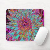 Psychedelic Aquamarin Blue Abstrakt Decorative Dah Mousepad (Mit Mouse)