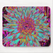 Psychedelic Aquamarin Blue Abstrakt Decorative Dah Mousepad (Vorne)