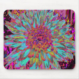 Psychedelic Aquamarin Blue Abstrakt Decorative Dah Mousepad