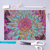 Psychedelic Aquamarin Blue Abstrakt Decorative Dah Seidenpapier (Handwerk)