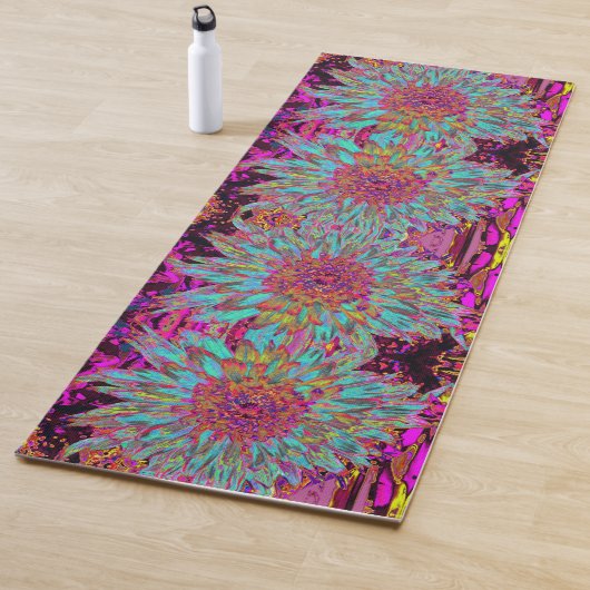 Psychedelic Aquamarin Blue Abstrakt Decorative Dah Yogamatte (Beispiel)