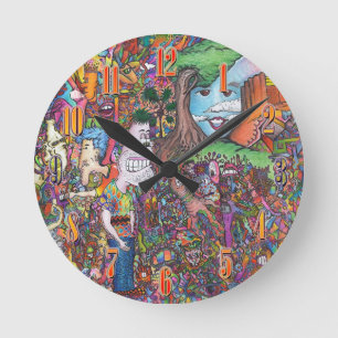 Psychedelic Art Clock Runde Wanduhr