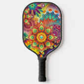 Psychedelic Art Retro Pickleball Schläger (Vorderseite)