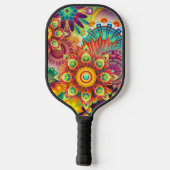 Psychedelic Art Retro Pickleball Schläger (Rückseite)