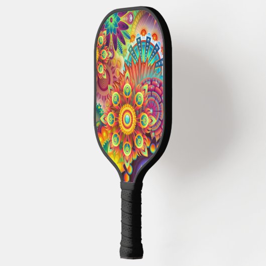 Psychedelic Art Retro Pickleball Schläger (Links)