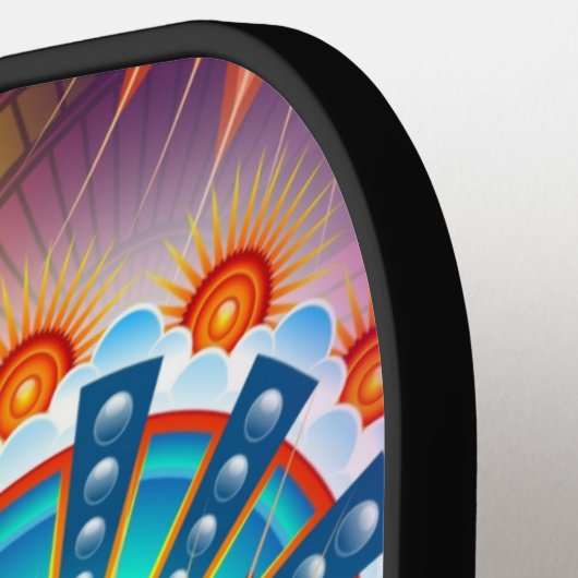 Psychedelic Art Retro Pickleball Schläger (Linke Seite)