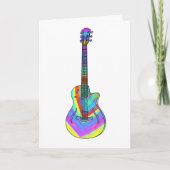 Psychedelic Art Semi Acoustic Gitarren Teenager Karte (Vorderseite)